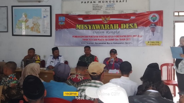Musdes di desa tejamari Baros Serang Banten bahas rencana kerja pemerintah desa 2024 dan penetapan DURKP-DES 2025 Musdes di desa tejamari Baros Serang Banten bahas rencana kerja pemerintah desa 2024 dan penetapan DURKP-DES 2025