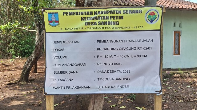 Pembangunan Drainase Jalan Di Kampung Sanding Ci pacung Kabupaten Serang Bukti Peningkatan Sarana insfratruktur Lokal Pembangunan Drainase Jalan Di Kampung Sanding Ci pacung Kabupaten Serang Bukti Peningkatan Sarana insfratruktur Lokal