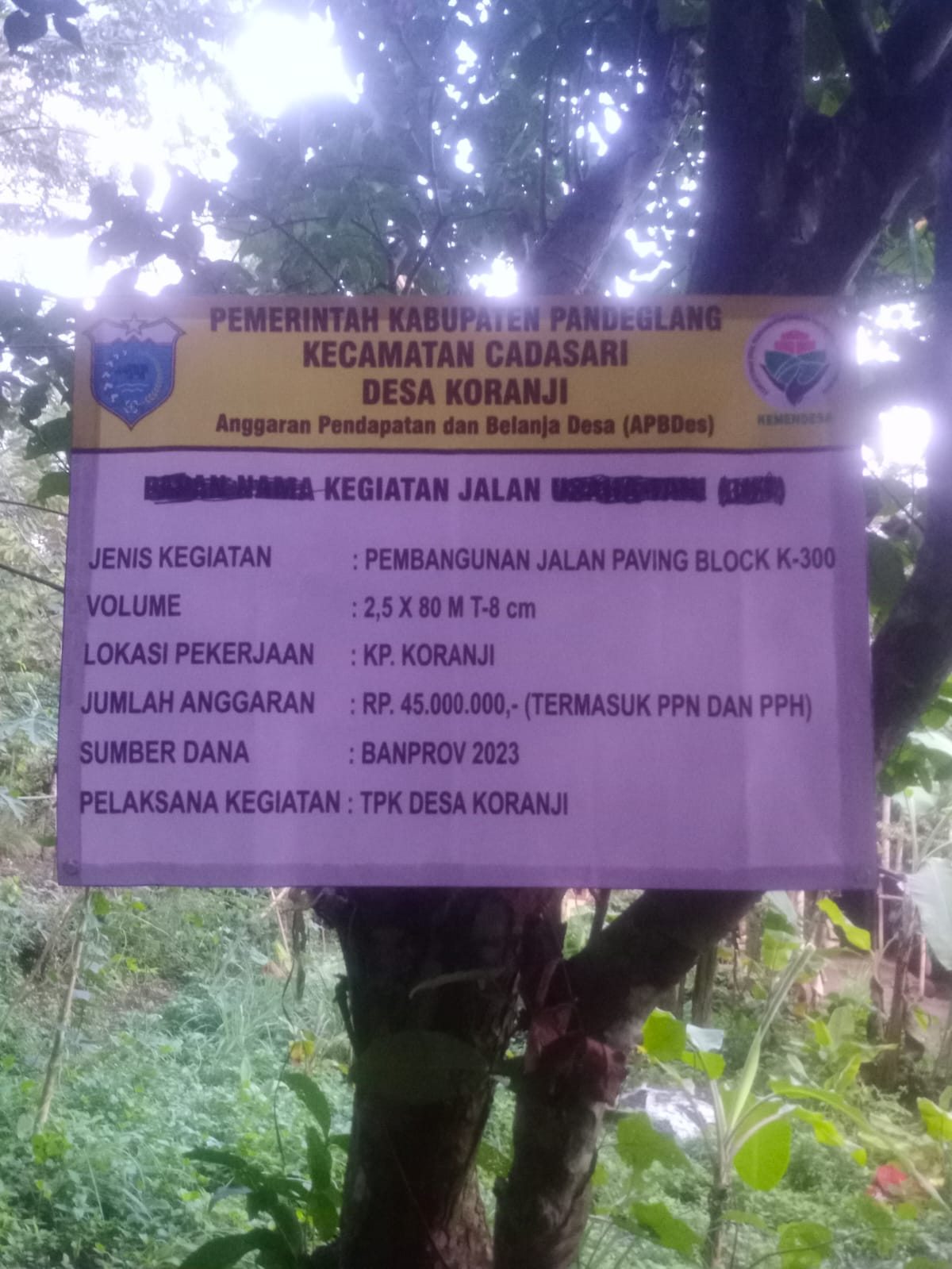 Dana Desa Banprov Desa Koranji Kecamatan Cadasari pokus pada pembangunan insfratruktur dan kesehatan masyarakat Dana Desa Banprov Desa Koranji Kecamatan Cadasari pokus pada pembangunan insfratruktur dan kesehatan masyarakat