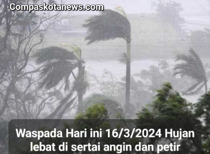 Peringatan Dini Cuaca Hari Ini (16/3) Hujan Lebat plus Petir: Berlaku di Provinsi Mana Saja? Peringatan Dini Cuaca Hari Ini (16/3) Hujan Lebat plus Petir: Berlaku di Provinsi Mana Saja?