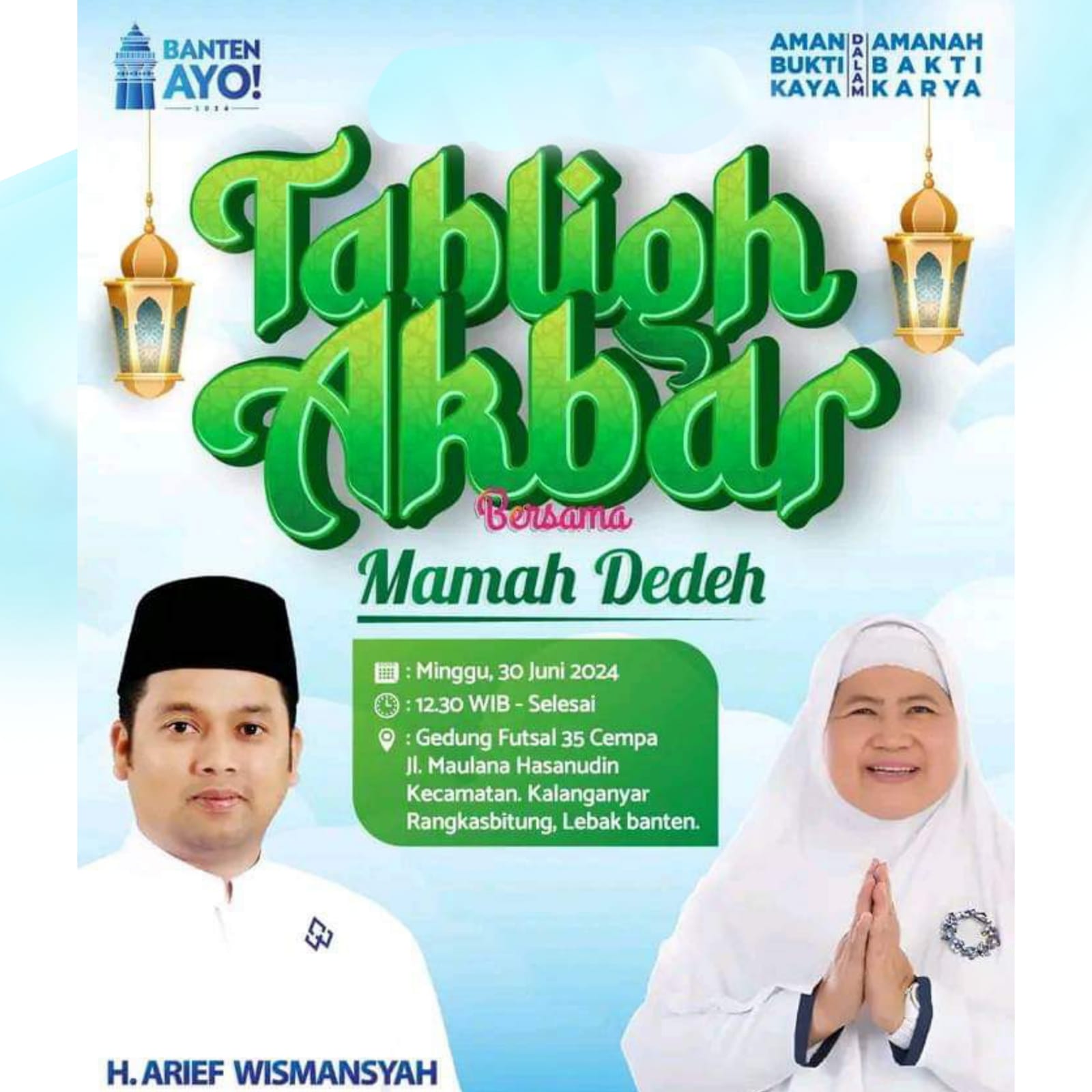 Bersama Mamah Dedeh Tabliqh Akbar H.Arif Wismansyah Mengenalkan Visi Kesehatan Dan Persatuan. Bersama Mamah Dedeh Tabliqh Akbar H.Arif Wismansyah Mengenalkan Visi Kesehatan Dan Persatuan.