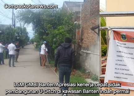 LSM GMBI Banten Rizky, Apresiasi Kinerja Inspektorat lakukan audit Pembangunan U-ditch di Kawasan Banten Indah Permai yang Bermasalah LSM GMBI Banten Rizky, Apresiasi Kinerja Inspektorat lakukan audit Pembangunan U-ditch di Kawasan Banten Indah Permai yang Bermasalah