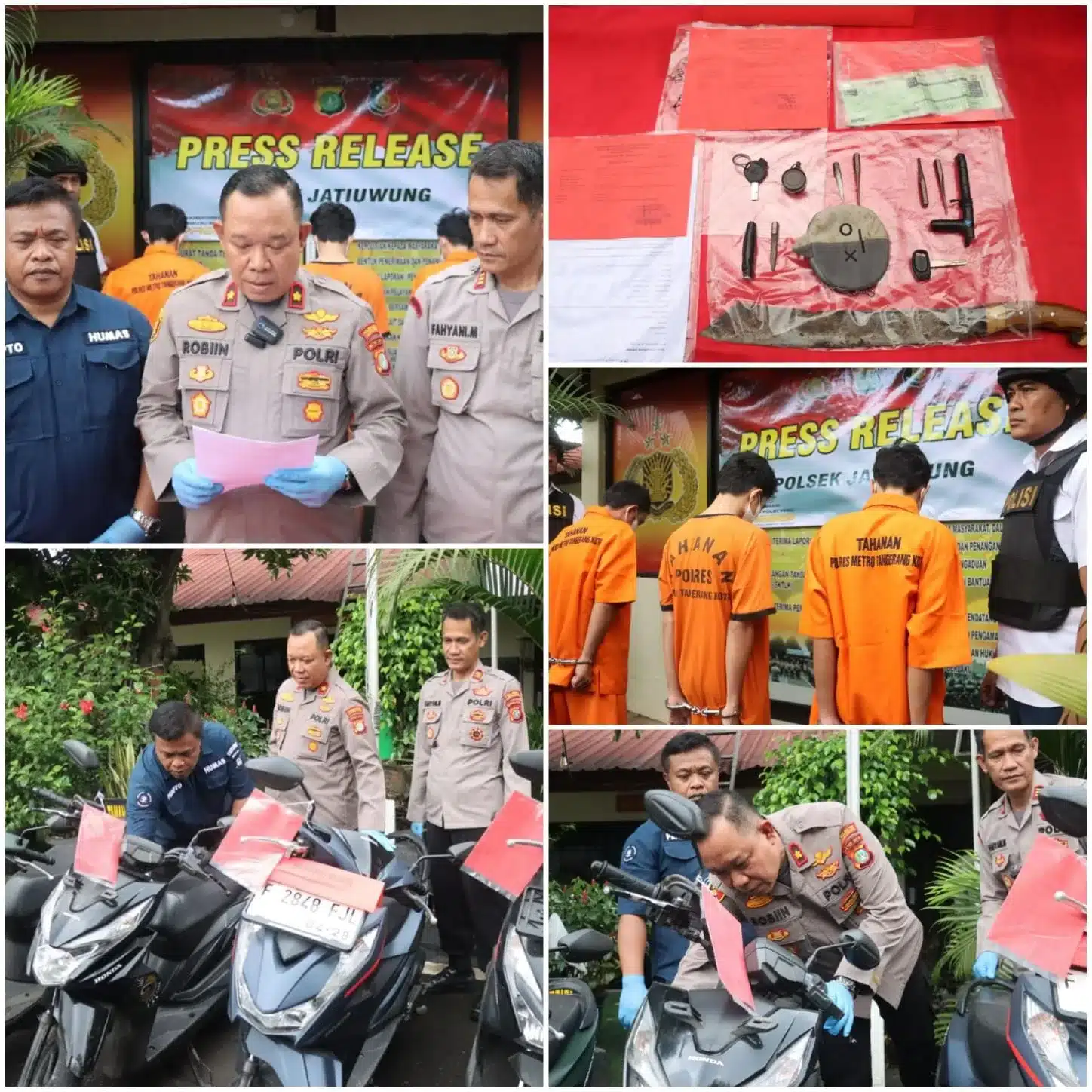 Enam Pelaku Curanmor Ditangkap Polsek Jatiuwung, Dua Polisi Terluka Enam Pelaku Curanmor Ditangkap Polsek Jatiuwung, Dua Polisi Terluka