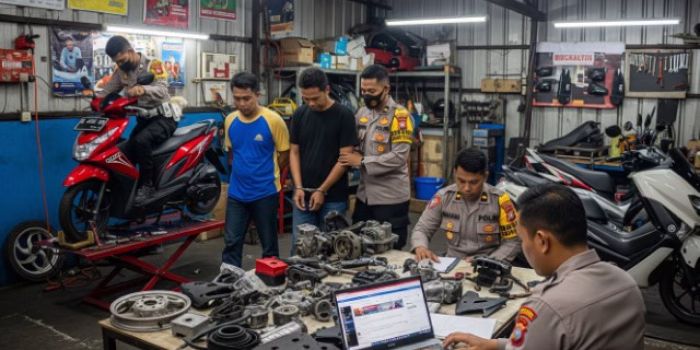 Komplotan Pencuri Onderdil Motor di Serang Tertangkap Usai Jual Hasil Curian di Facebook