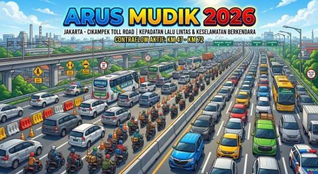 Kepolisian Perpanjang Contraflow di Tol Jakarta-Cikampek, Antisipasi Lonjakan Arus Mudik 2026