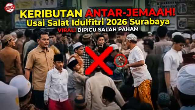 Keributan Antarjemaah Usai Salat Idulfitri 2026 di Surabaya Viral, Dipicu Salah Paham Keributan Antarjemaah Usai Salat Idulfitri 2026 di Surabaya Viral, Dipicu Salah Paham