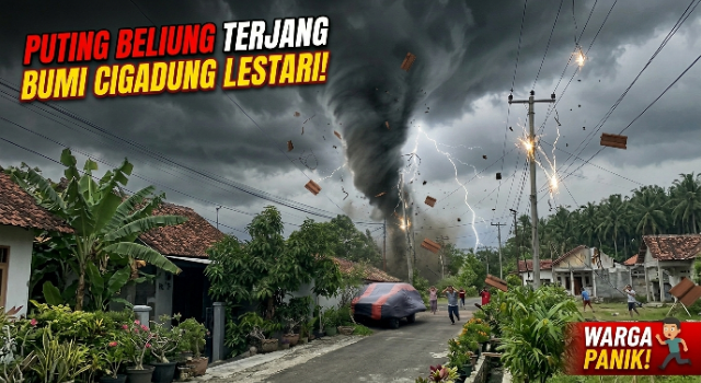 Puting Beliung Terjang Perumahan Bumi Cigadung Lestari, Warga Sempat Panik