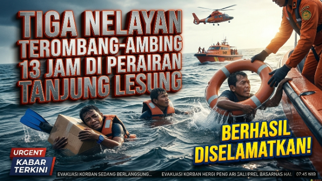 Tiga Nelayan Terombang-ambing 13 Jam di Perairan Tanjung Lesung Berhasil Diselamatkan Tiga Nelayan Terombang-ambing 13 Jam di Perairan Tanjung Lesung Berhasil Diselamatkan