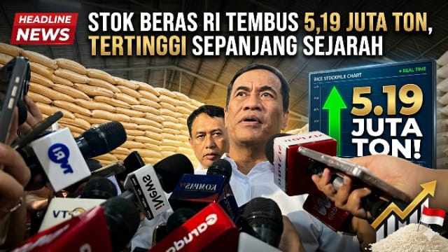 Stok Beras RI Tembus 5,19 Juta Ton, Tertinggi Sepanjang Sejarah Stok Beras RI Tembus 5,19 Juta Ton, Tertinggi Sepanjang Sejarah