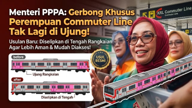 Usul Menteri PPPA, Gerbong Khusus Perempuan Commuter Line Tak Lagi di Ujung Rangkaian Usul Menteri PPPA, Gerbong Khusus Perempuan Commuter Line Tak Lagi di Ujung Rangkaian