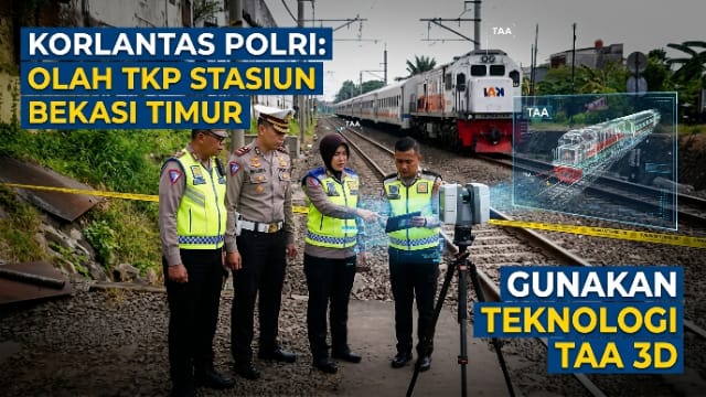 Korlantas Polri Lakukan Olah TKP Kecelakaan Kereta di Stasiun Bekasi Timur, Gunakan Teknologi TAA 3D Korlantas Polri Lakukan Olah TKP Kecelakaan Kereta di Stasiun Bekasi Timur, Gunakan Teknologi TAA 3D