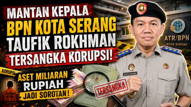 Mantan Kepala BPN Kota Serang Taufik Rokhman Tersangka Korupsi, Aset Miliaran Rupiah Jadi Sorotan Mantan Kepala BPN Kota Serang Taufik Rokhman Tersangka Korupsi, Aset Miliaran Rupiah Jadi Sorotan