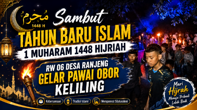 Sambut Tahun Baru Islam 1 Muharam 1448 Hijriah, RW 06 Desa Ranjeng Gelar Pawai Obor Keliling Sambut Tahun Baru Islam 1 Muharam 1448 Hijriah, RW 06 Desa Ranjeng Gelar Pawai Obor Keliling