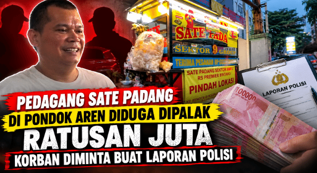 Pedagang Sate Padang di Pondok Aren Diduga Dipalak, Korban Diminta Buat Laporan Polisi