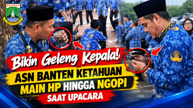 Bikin Geleng Kepala! ASN Banten Ketahuan Main HP hingga Ngopi Saat Upacara