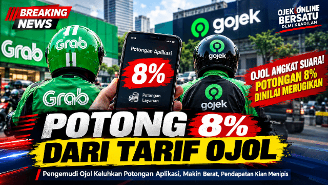 Kabar Terbaru Ojol! Potongan 8% Disorot, Grab dan Gojek Buka Suara