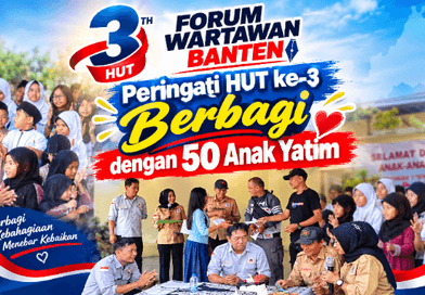 Peringati HUT ke-3, Forum Wartawan Banten Berbagi dengan 50 Anak Yatim