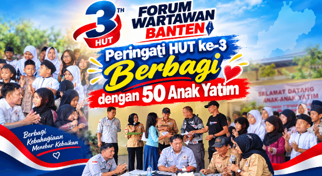 Peringati HUT ke-3, Forum Wartawan Banten Berbagi dengan 50 Anak Yatim