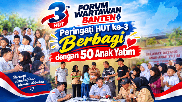 Peringati HUT ke-3, Forum Wartawan Banten Berbagi dengan 50 Anak Yatim