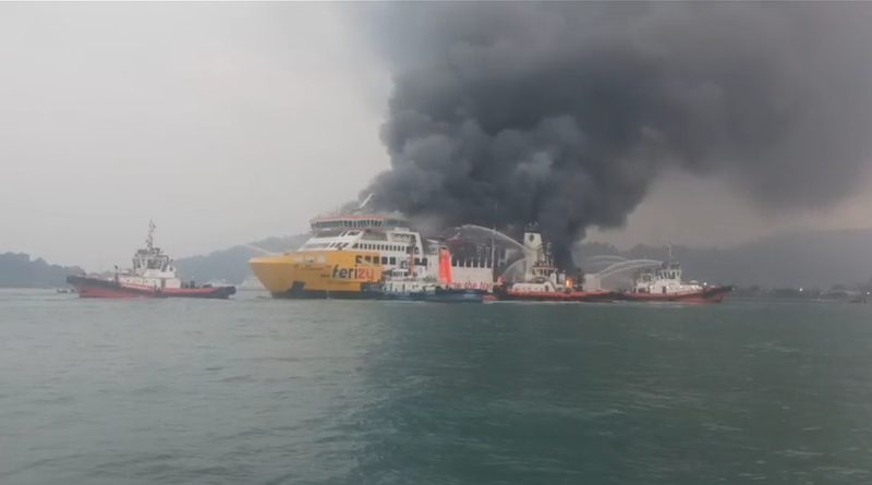 KMP Batu Mandi Terbakar di Alur Masuk Pelabuhan Merak, Tim SAR Gabungan Dikerahkan