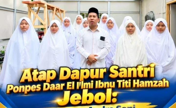 Atap Dapur Santri Jebol dan Banjir di Ponpes Daar El Ilmi Ibnu Titi Hamzah, Gubernur Andra Soni Langsung Cepat Tanggap